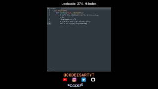 Leetcode 274. H-Index in Python | Python Leetcode | Python Coding Tutorial | Python Coding ASMR