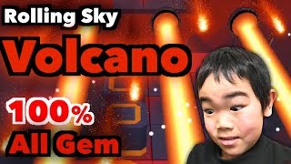 Rolling Sky【Volcano】100% (All Gems) 7歳 ローリングスカイ【火山】クリア