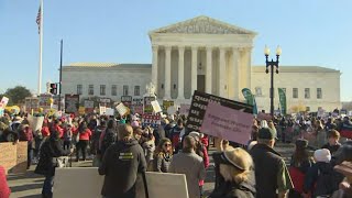 U.S. Supreme Court begins hearing pivotal abortion rights case