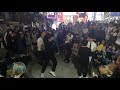 20191101. illusion. bts boy with luv cover. schoolboys enjoying busking with cheering audience.