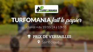 Turfomania Pronostic Quinté du Jeudi 10 Octobre 2024