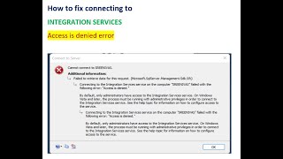 How to resolve SSIS access denied error in sql server Management studio|| Madhu