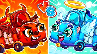 Angel vs Demon Baby Car: Who Will Win? Hot vs Cold Challenge 🔥❄️ | BabyZoo - Nursery Rhymes