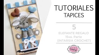 🍀 TAPIZ ELEFANTE AMIGURUMI | Amigurumi ELEPHANT Wall Hanging | Intarsia Crochet | (15/15)