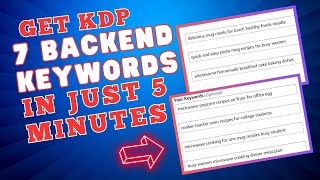 Get Free Amazon KDP 7 Backend Keywords Fast | How to Rank Your Book on Amazon First Page #amazonkdp
