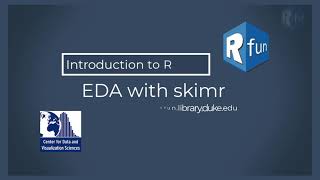 Exploratory data analysis (EDA) with skimr (part of the Rfun Introduction to R series)