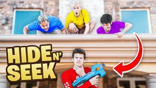 NERF HIDE AND SEEK IN THE NEW BUCKETSQUAD HOUSE!