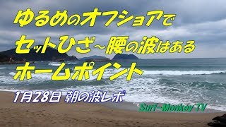 オフショアでセットひざ～腰の波はあるホームポイント 190128 ~サーフモンキーTV