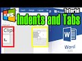 Microsoft Word 2019 Tutorial || Indents and Tabs