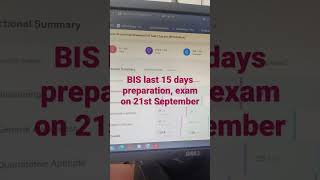 BIS SSA exam mock test, preparation of last 15 days.