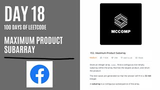 META INTERVIEW QUESTION | Maximum Product Subarray (LeetCode problem 152)