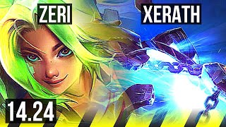 ZERI \u0026 Yuumi vs XERATH \u0026 Karma (ADC) | KR Master | 14.24