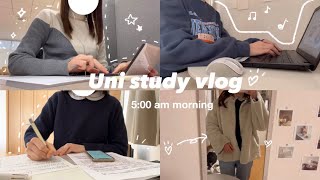 【study vlog】5時に起きて勉強する朝型大学生の日常vlog📂🌀