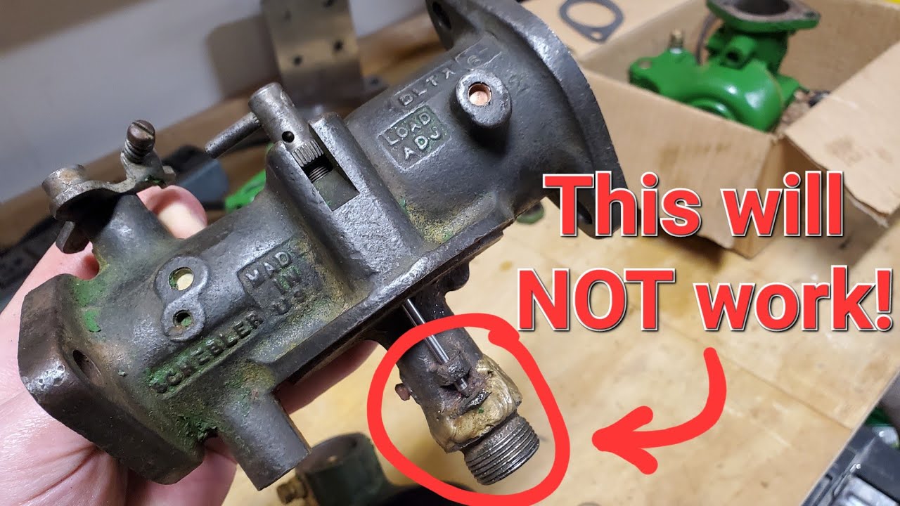 John Deere B Carburetor Repair Fail - YouTube