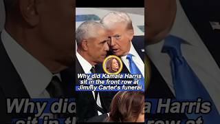 Why did Kamala Harris sit in the front row at Jimmy Carter's funeral, while Donald Trump chose to