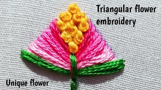 Unique Flower Embroidery || Triangular Flower design