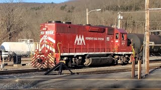 Small quick catch of VTR 207 Leading a small Local in Bellows Falls, VT