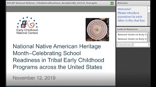 NNAHM–Celebrating School Readiness in Tribal Early Childhood Programs across the United States