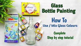 Glass Bottle Painting l How to Mix Glass Colours l Bottle art l Altered bottle art l BottleLamp