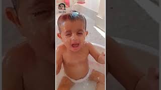 Baby Enjoying Bathing 🛁 || Cute Baby 😍 || Newborn 😚 || Comedy 😃 || Funny 😜 #shorts #viral #trending