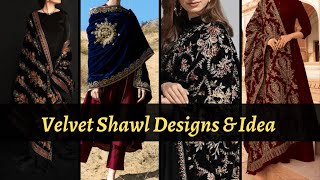 Latest Velvet Wedding Shawl | Party Wear Shawl #velvetshawls | Heavy Bridal Velvet Shawl Designs