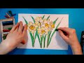 Как нарисовать НАРЦИССЫ ВЕСНА . Рисуем с детьми. how to draw spring flowers.