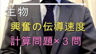 高校生物（専門）「興奮の伝導速度　計算問題×３問」