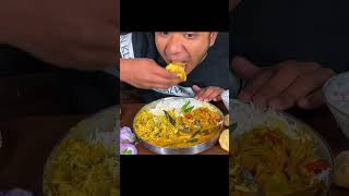 Daal chawal with gobi ki sabi and panipuri #mukbang #shorts