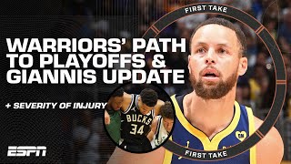 'DO NOT DISMISS THE WARRIORS' 😤 Stephen A.'s confident in GSW + Giannis' calf strain | First Take