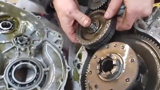 inside Kawasaki mule 2wd rear differintal/ transmission