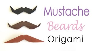Easy☺︎ Origami Paper mustache (moustache) beard styles✨ - Origami Kawaii〔#142〕