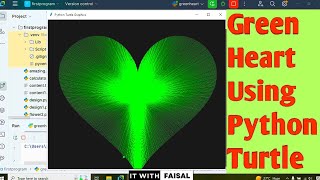 Green Heart Shape Pattern Using Python Turtle Graphics Design| Easy Python Drawing Art For Beginners