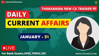 🔴 Tharamana New CA Trainer - Ms.Shruthi ! - January 31 | Daily Current Affairs 2023