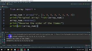 How to Reverse the order of the items in the array in Python