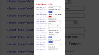 Complete Guide to HTML Input Types with Examples | Learn HTML Forms