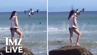 Hot Model Attacked By Drone | TMZ Live