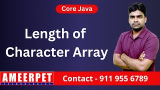 Java | Display the length of Character Array | Coding | By Srinivas