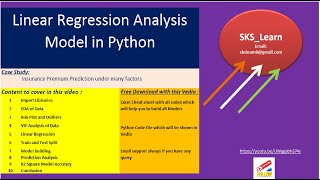 Linear Regression Analysis in python for Insurance Case study with Data Science and Machine Learning
