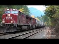 best of canadian pacific trains part 6 cp sd40 2 pushing jordan spreader fall scenery and trains