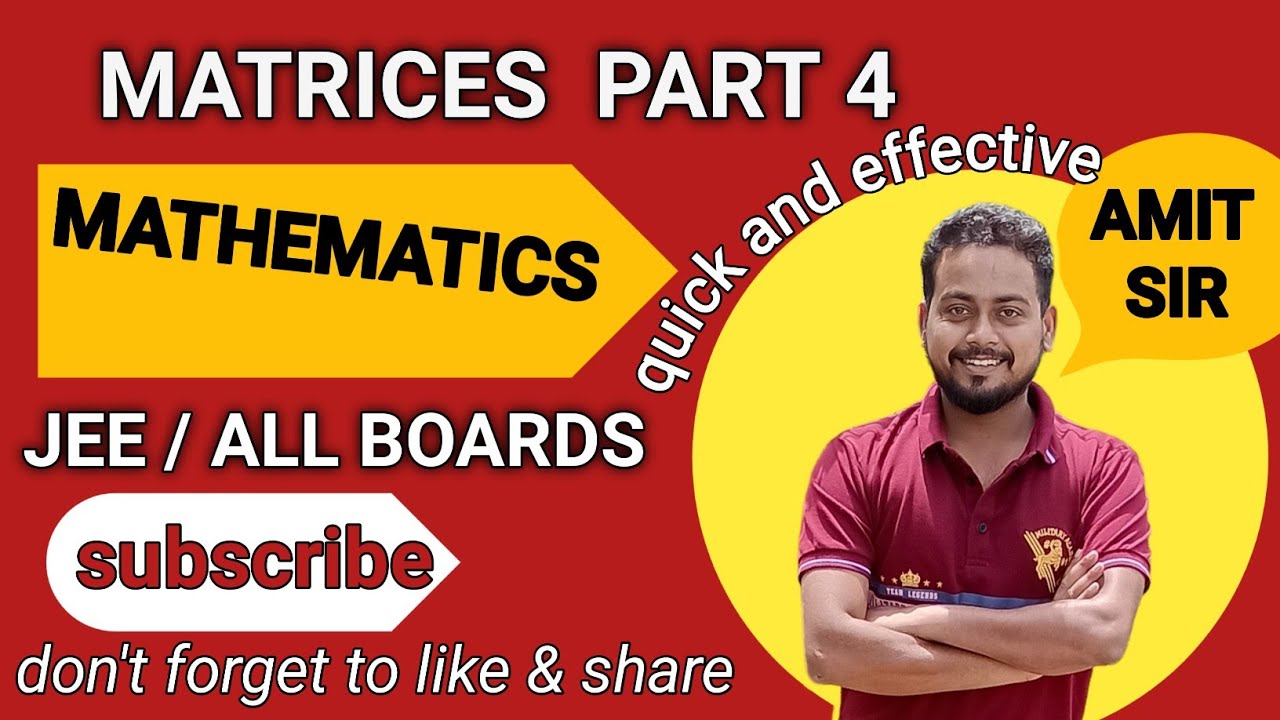 Matrices Part 4 Youtube