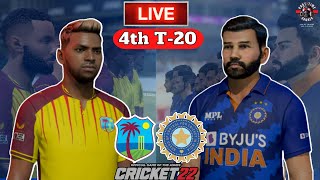 🔴 Live : India Vs West Indies | 4th T20 | Ind vs WI T20 | Cricket 22 Gameplay