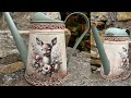 DIY Watering Can Decor 🎨 Easy Decoupage Tutorial 🌱