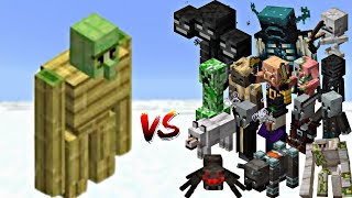 Minecraft: All Mobs vs Bamboo Wood Golem – Ultimate Battle!