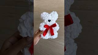 Cute gift idea♥️ Tissue rose teddy diy🧸 #shorts #best #decor #handmade #craft #birthday #bf #happy
