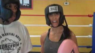 Tara in the ring at Koncrete Gym Scottsdale AZ