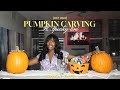 SPOOKY VLOG| PUMPKIN CARVING W/ TIPS AND TRICKS+ MAKING A SPOOKY MARTINI+ HALLOWEEN PJS+ MORE