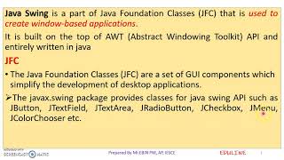 JAVA - MODULE 5 - TOPIC 1 - SWING FUNDAMENTALS & FEATURES