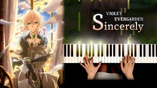 바이올렛 에버가든 (Violet Evergarden) OST : Sincerely - True | Piano cover 피아노 커버