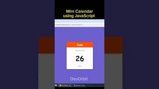 Ultimate Mini Calendar Tutorial with html css and JavaScript #shorts #coding #education #javascript