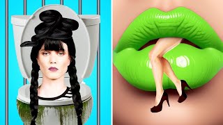Wednesday VS Enid in Jail - Incredible Hacks & Funny Relatable Situations by Gotcha! Hacks